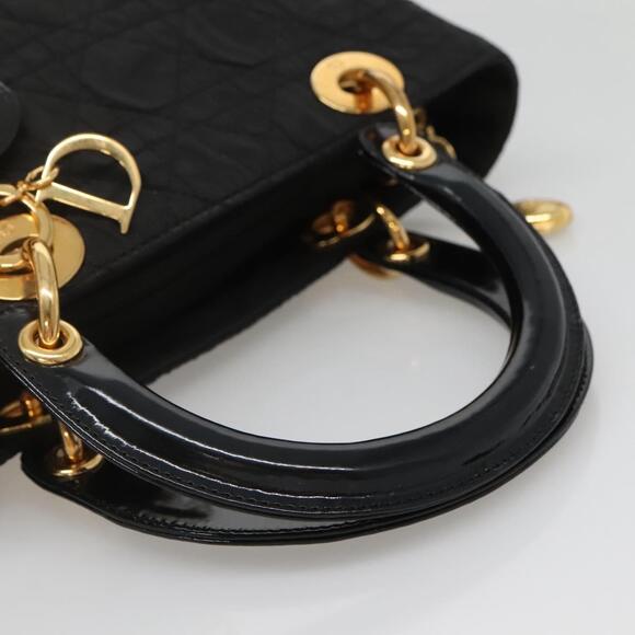 DIOR Canage Hand Bag Nylon Black Gold - Picture 7 of 12